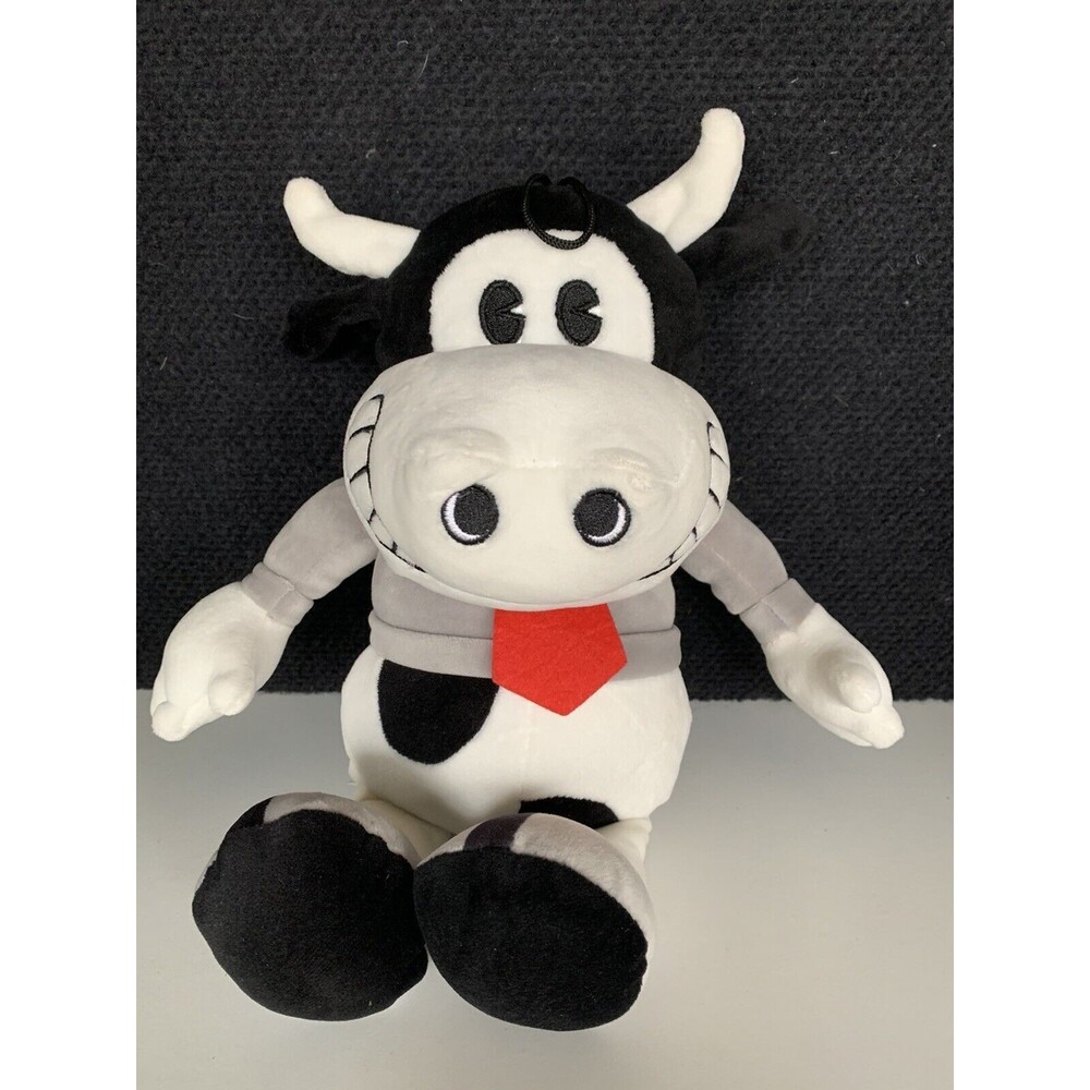 Fiesta Plush Stuffed Animal 12" Black White Cow Red Tie Retro Gordy